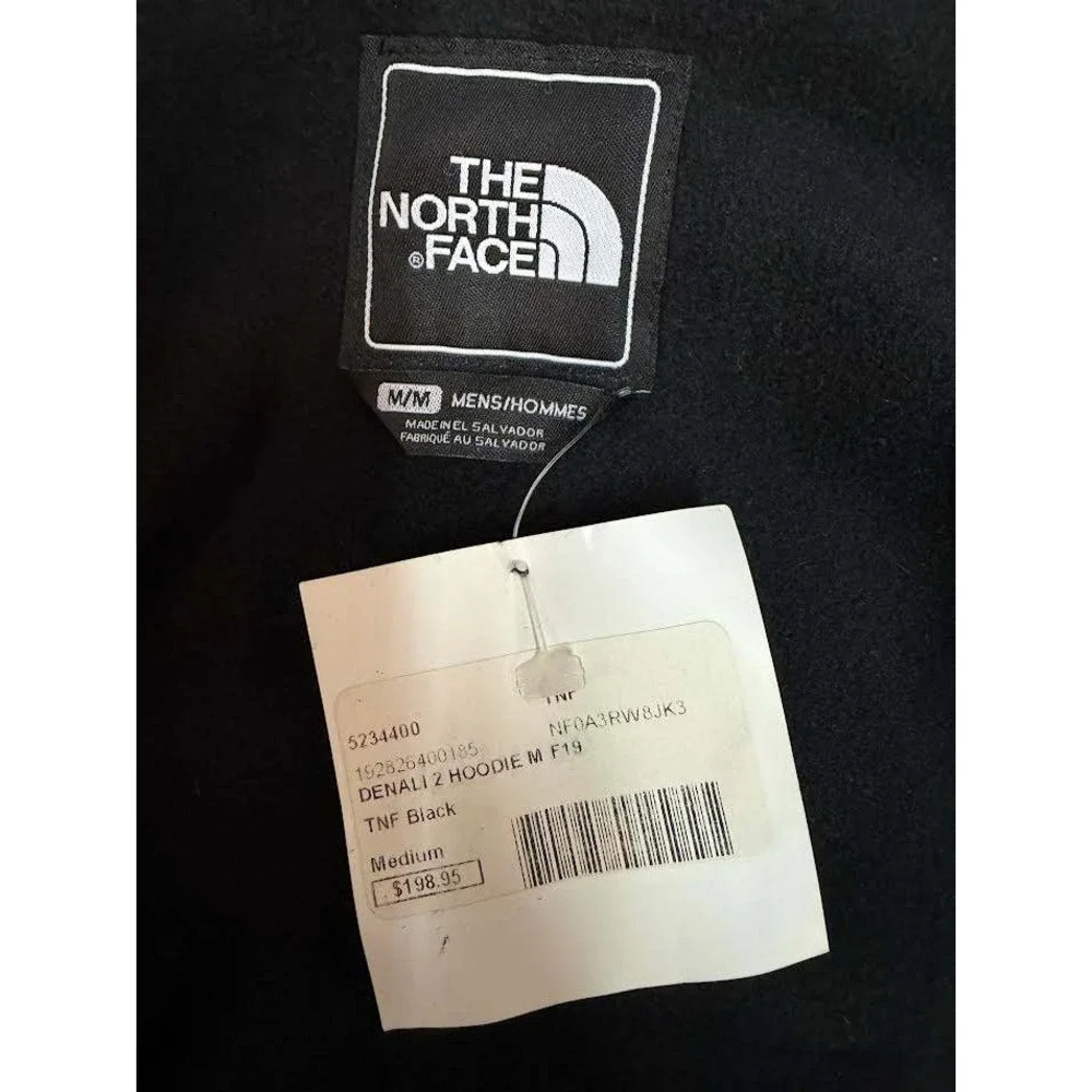 The North Face Denali 2 Hoodie Mens Medium TNF Black Fleece Full Zip‎ Jacket NEW
